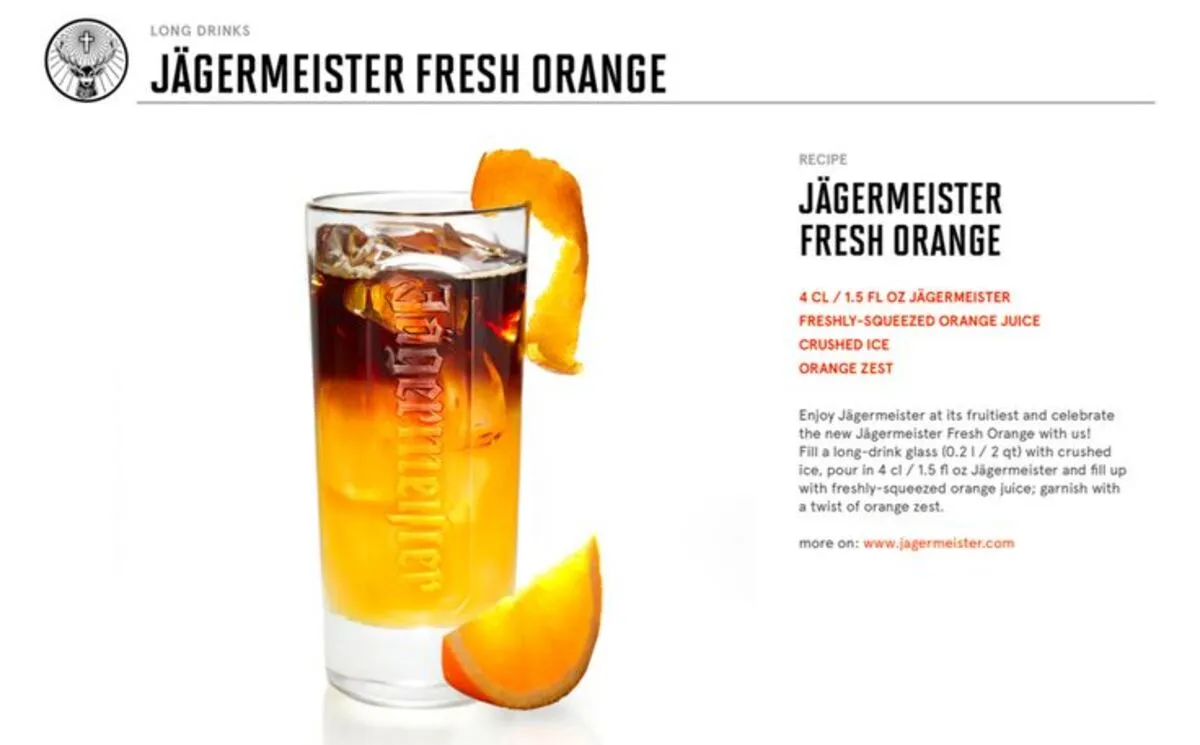 Rượu Jagermeister mix với gì ngon? 12 công thức pha chế dễ làm tại nhà 16 rượu jagermeister mix nước cam và soda